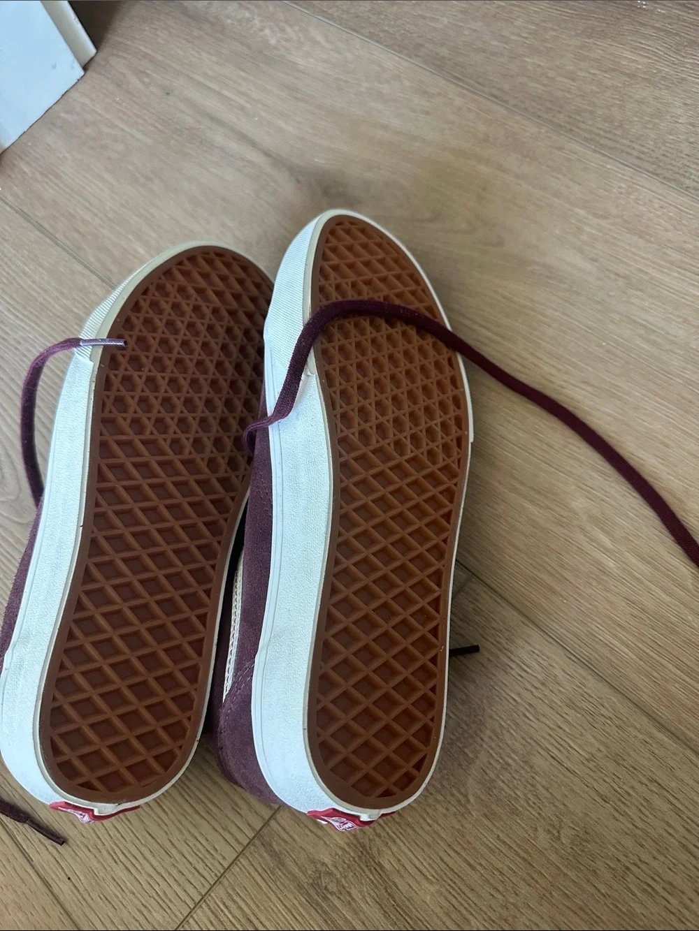 Vans Women's Burgundy Suede Old Skool Sneakers with White Stripe